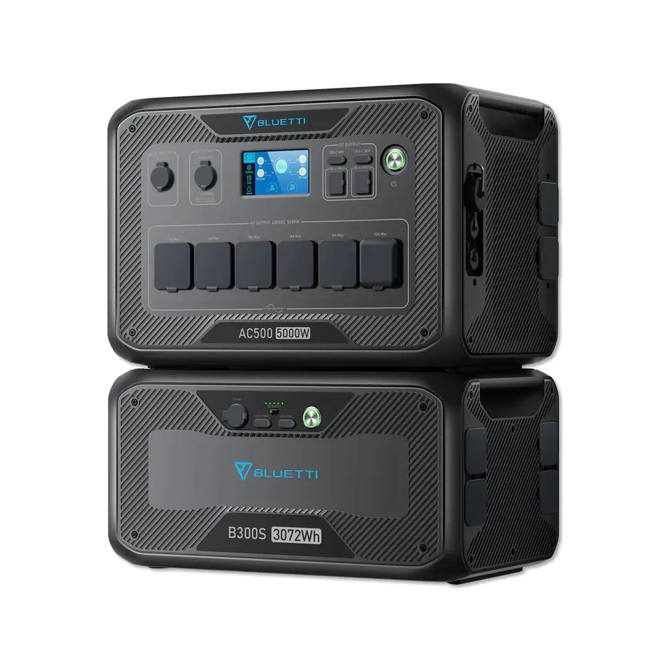 Bluetti AC500 + B300S Power Station Kit | Power Station + Expansion Module | LiFePO4, BMS at Wasserman.eu