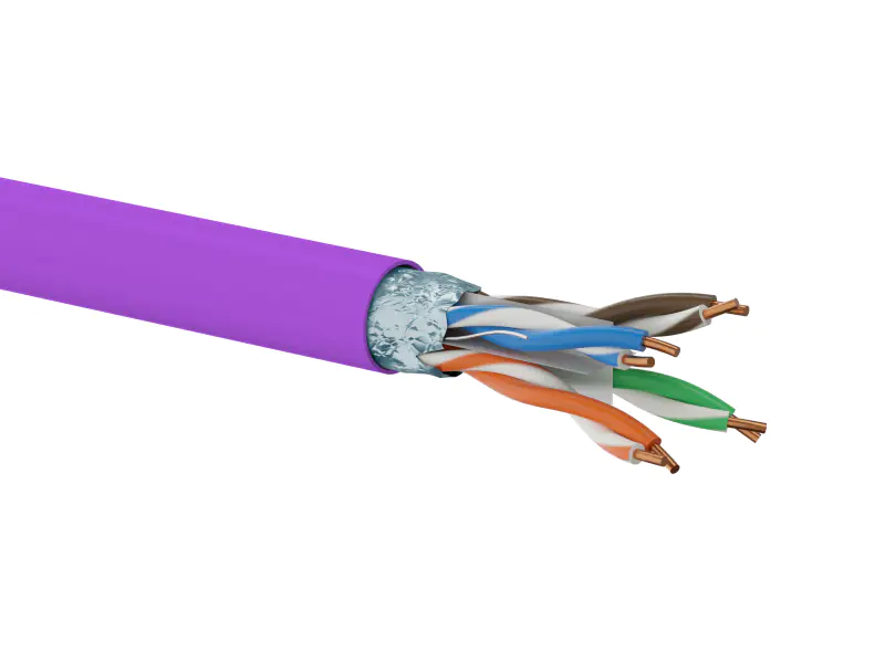⁨Kabel F/UTP kat.6, teleinformatyczny, LSOH, Dca 4x2x23 AWG, 1Gb/s (10Gb/s do 55m), 450 MHz, gwarancja 25 lat, certyfikat INTERTEK ETL, fioletowy, 500m - ALANTEC⁩ w sklepie Wasserman.eu