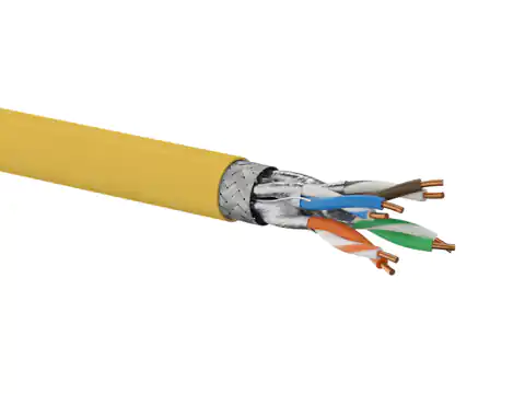 ⁨Kabel S/FTP kat.7A ALANTEC Dca LSOH 4x2x23AWG 1500 MHz (10Gb/s) 500m (POMARAŃCZOWA powłoka) 25 lat gwarancji, badanie jakości INTERTEK (USA)⁩ w sklepie Wasserman.eu
