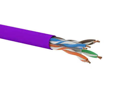 ⁨Kabel U/UTP kat.6 LSOH 4x2x23AWG Dca 500m (FIOLETOWA powłoka) 25 lat gwarancji, badanie jakości laboratorium INTERTEK (USA) ALANTEC⁩ w sklepie Wasserman.eu