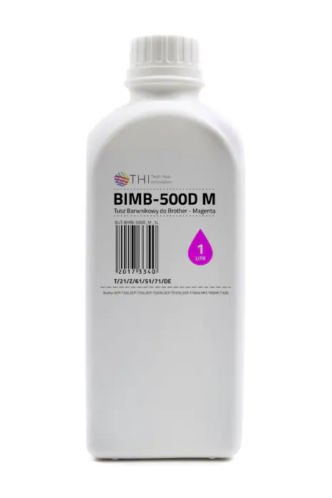 ⁨Butelka Magenta Brother 1L Tusz Barwnikowy (Dye) INK-MATE BIMB500D⁩ w sklepie Wasserman.eu