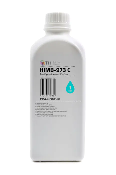 ⁨Butelka Cyan HP 1L Tusz Pigmentowy (Pigment) INK-MATE HIMB973⁩ w sklepie Wasserman.eu