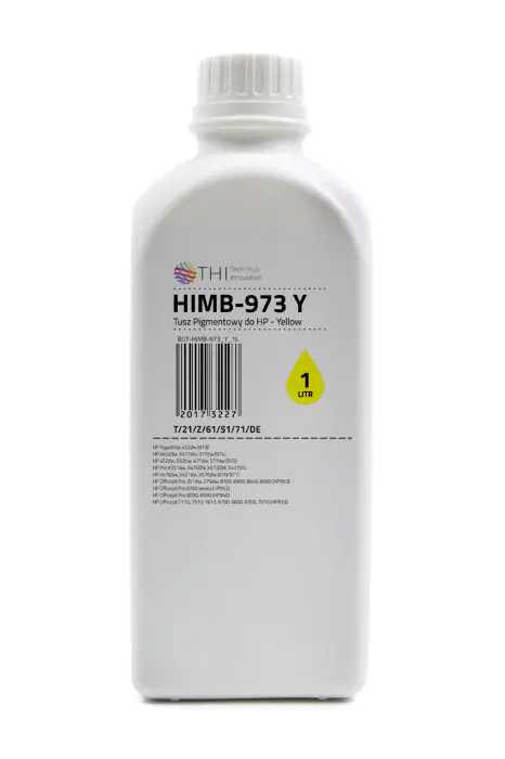 ⁨Butelka Yellow HP 1L Tusz Pigmentowy (Pigment) INK-MATE HIMB973⁩ w sklepie Wasserman.eu