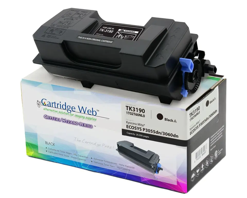 ⁨Toner Cartridge Web Czarny Kyocera TK3190 zamiennik TK-3190 (z pojemnikiem na zużyty toner WASTE BOX)⁩ w sklepie Wasserman.eu