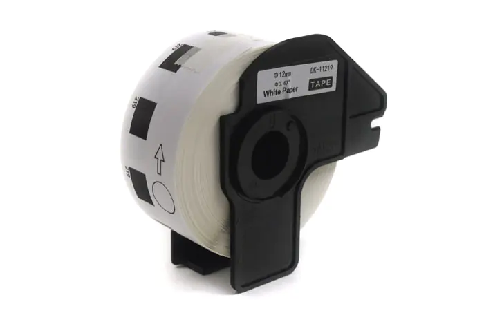 ⁨Labels JetWorld Replacement Brother DK Black on White diameter 12*1000 pcs.  DK11219, DK-11219, DK11.219⁩ at Wasserman.eu