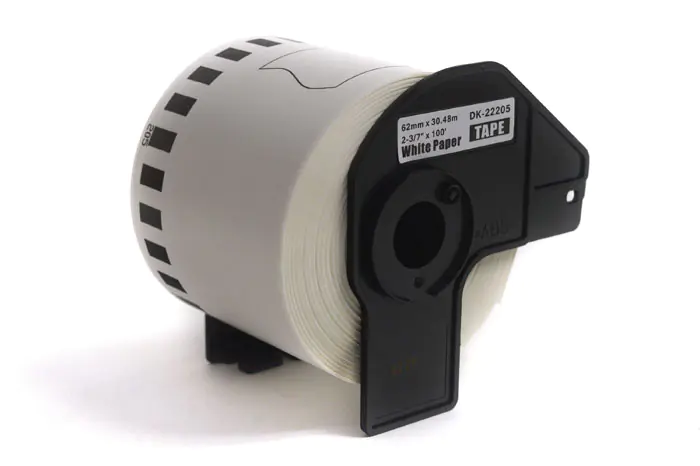 ⁨Labels JetWorld Replacement Brother DK Black on White 62mm*30.48m DK22205, DK-22205, DK22.205⁩ at Wasserman.eu