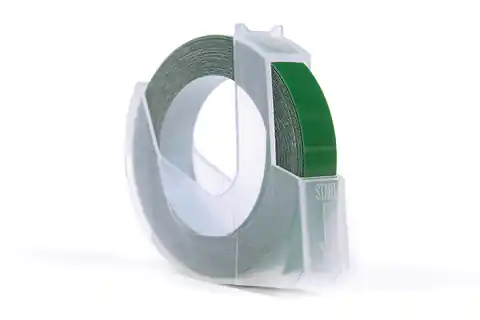 ⁨Taśma 3D JetWorld Zamiennik Dymo Biały na Zielonym (do wytłaczania, emboss) 9mm x 3m (S0898160) (10szt.)⁩ w sklepie Wasserman.eu