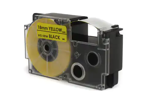⁨Casio Compatible JetWorld Tape Black on Yellow 18mm x 8m (PT-18YW1, PT18YW1, , XR18YW1)⁩ at Wasserman.eu