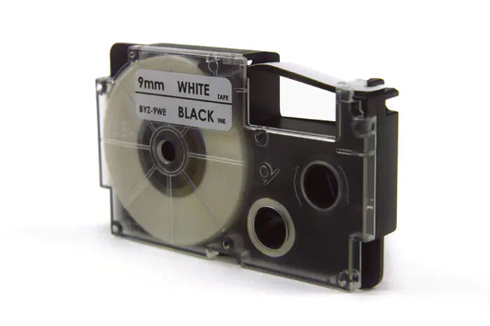 ⁨Casio Compatible JetWorld Tape Black on White 9mm x 8m (PT-9WE1, PT9WE1, XR-9WE1, XR9WE1)⁩ at Wasserman.eu
