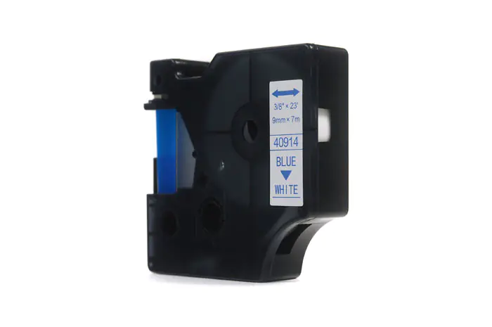 ⁨JetWorld Tape Replacement Dymo D1 Blue on White 9mm x 7m LM100, LM100Plus, LM100Series, LM120P, LM280, LM300, LM350, LM350D, LM350Series, LM360D, LM400, LM420P, LM450, LM450D, LM450Series, LM500TS, LMPC, LMPC2 (40914) (S0720690)⁩ at Wasserman.eu