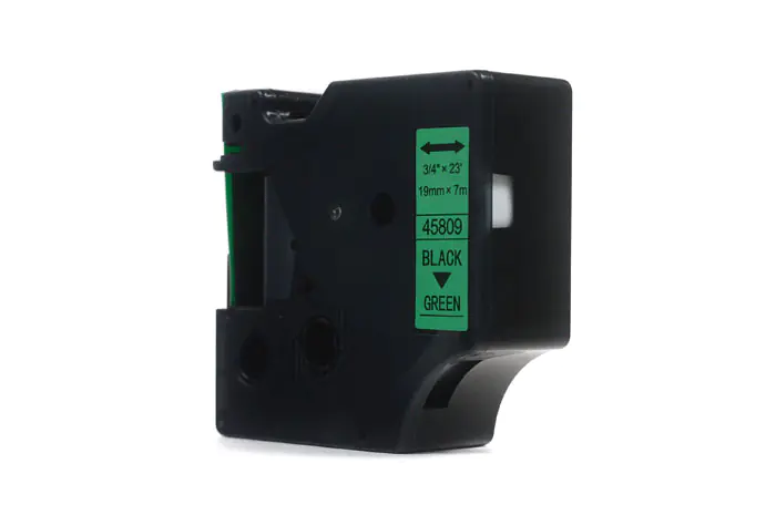 ⁨Ribbon JetWorld Compatible Dymo D1 Black on Green, 19mm x 7m (45809) (S0720890)⁩ at Wasserman.eu