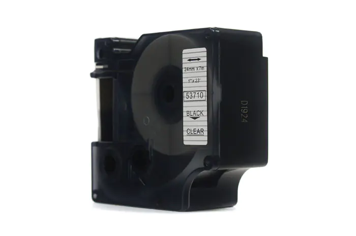 ⁨JetWorld Tape Compatible Dymo D1 Black on Transparent, 24mm x 7m (53710) (S0720920)⁩ at Wasserman.eu