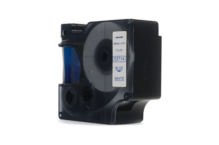 ⁨JetWorld Tape Replacement Dymo D1 Blue on White, 24mm x 7m (53714)⁩ at Wasserman.eu