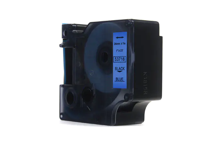 ⁨JetWorld Tape Compatible Dymo D1 Black on Blue, 24mm x 7m (53716)⁩ at Wasserman.eu