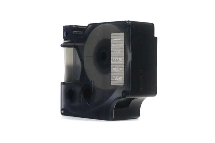 ⁨JetWorld Tape Replacement Dymo D1 White on Transparent, 24mm x 7m (53720)⁩ at Wasserman.eu