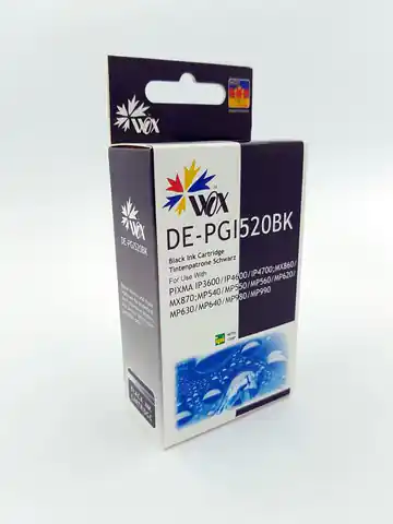 ⁨Tusz Wox Black CANON PGI 520BK z chipem zamiennik PGI520BK⁩ w sklepie Wasserman.eu