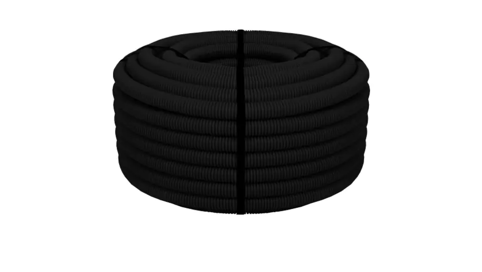 ⁨Corrugated flexible wiring pipe 750N RGS PV 25/19 ECO UV resistant black 68472 /50m/⁩ at Wasserman.eu