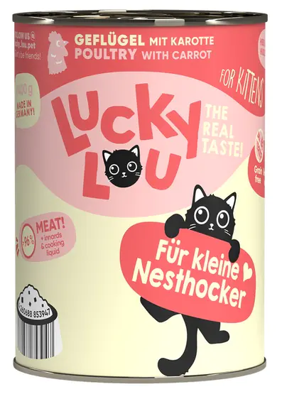 ⁨Lucky Lou Lifestage Kitten Drób puszka 400g⁩ w sklepie Wasserman.eu