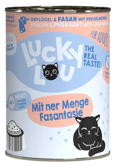 ⁨Lucky Lou Lifestage Adult Drób i bażant puszka 400g⁩ w sklepie Wasserman.eu