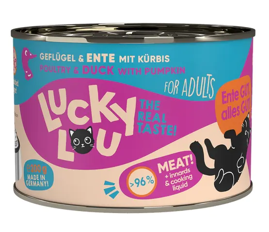 ⁨Lucky Lou Lifestage Adult Drób i kaczka puszka 200g⁩ w sklepie Wasserman.eu