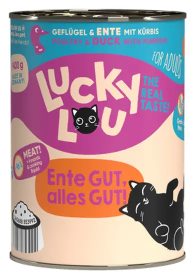 ⁨Lucky Lou Lifestage Adult Drób i kaczka puszka 400g⁩ w sklepie Wasserman.eu