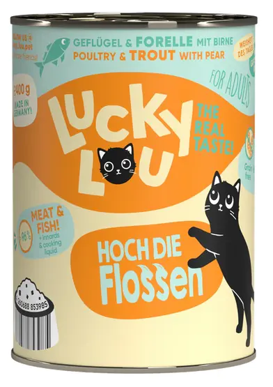 ⁨Lucky Lou Lifestage Adult Drób i pstrąg puszka 400g⁩ w sklepie Wasserman.eu
