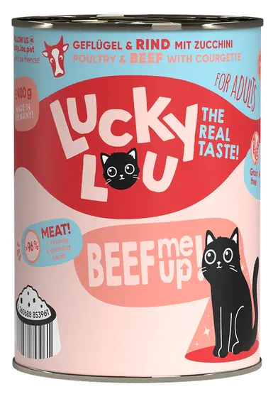 ⁨Lucky Lou Lifestage Adult Drób i wołowina puszka 400g⁩ w sklepie Wasserman.eu