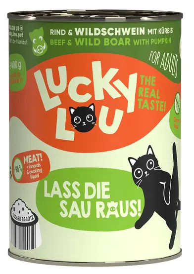 ⁨Lucky Lou Lifestage Adult Wołowina i dzik puszka 400g⁩ w sklepie Wasserman.eu