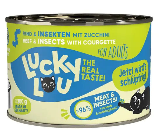 ⁨Lucky Lou Lifestage Adult Wołowina i owady puszka 200g⁩ w sklepie Wasserman.eu