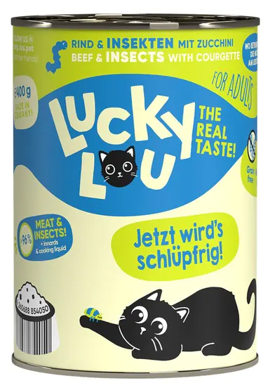 ⁨Lucky Lou Lifestage Adult Wołowina i owady puszka 400g⁩ w sklepie Wasserman.eu