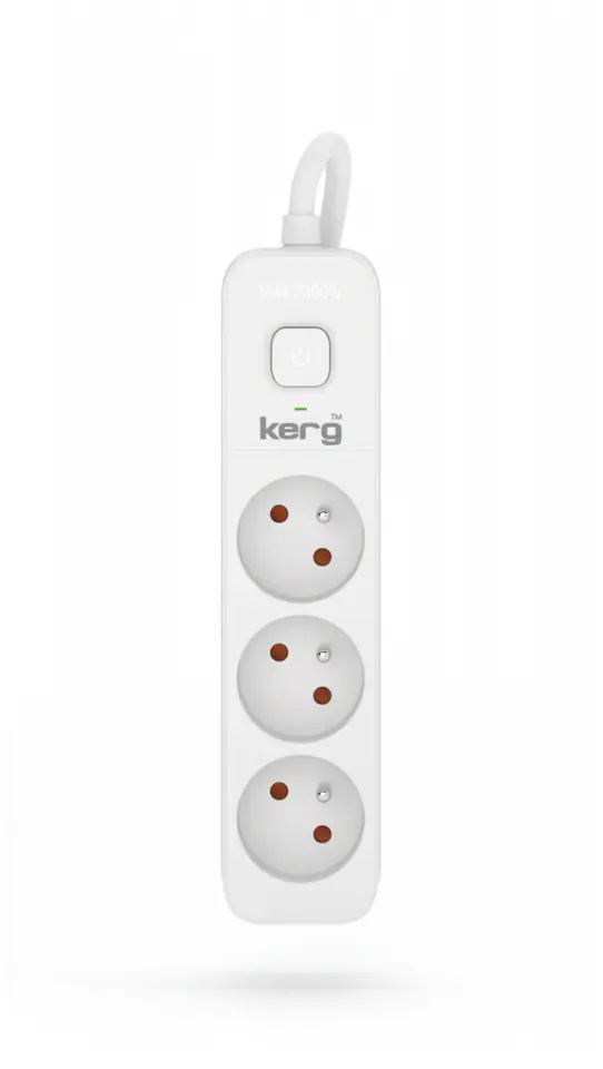 ⁨Kerg M02377 3 Earthed sockets  - 5.0m power strip with 3x1mm2 cable, 10A⁩ at Wasserman.eu