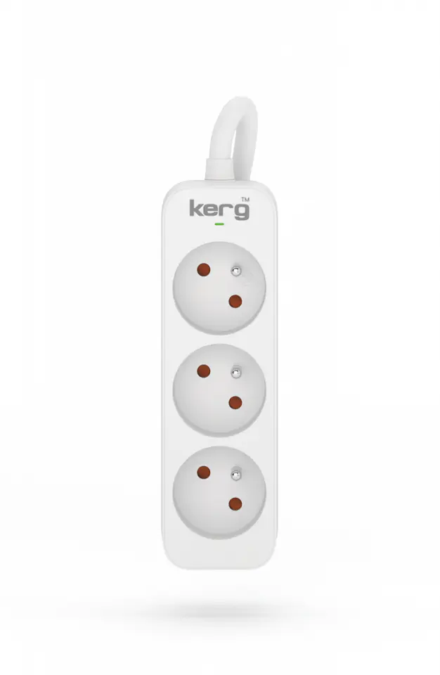 ⁨Kerg M02389 3 Earthed sockets  - 5m power strip with 3x1,5mm2 cable, 16A⁩ at Wasserman.eu