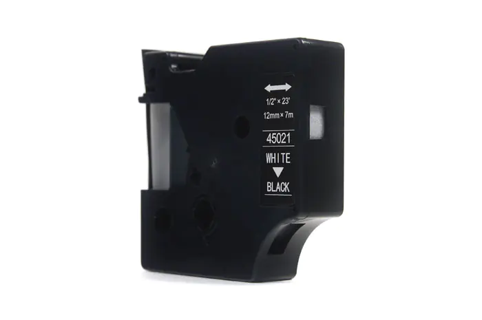 ⁨Ribbon JetWorld Replacement Dymo D1 White on Black 12mm x 7m LM100, LM100+, LM200, LM300, LM400, LM420P, LM350, LM350D, LM360D, LM450D, LM260P, LM120P, LM500TS, LM160, LM210D, LM280, LM150, LM220 (45021) (S0720610)⁩ at Wasserman.eu