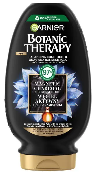 ⁨Garnier Botanic Therapy Balansująca Odżywka do przetłuszczających się włosów i suchej skóry głowy z węglem aktywnym 200ml⁩ w sklepie Wasserman.eu