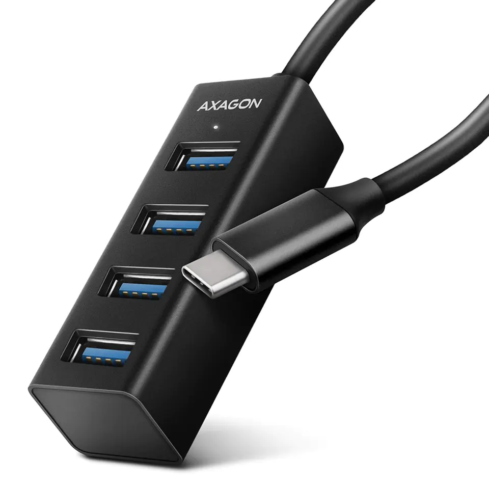 ⁨4-Port Mini Metal USB 3.2 Gen 1 Hub, HUE-M1C, 20cm USB-C cable⁩ at Wasserman.eu