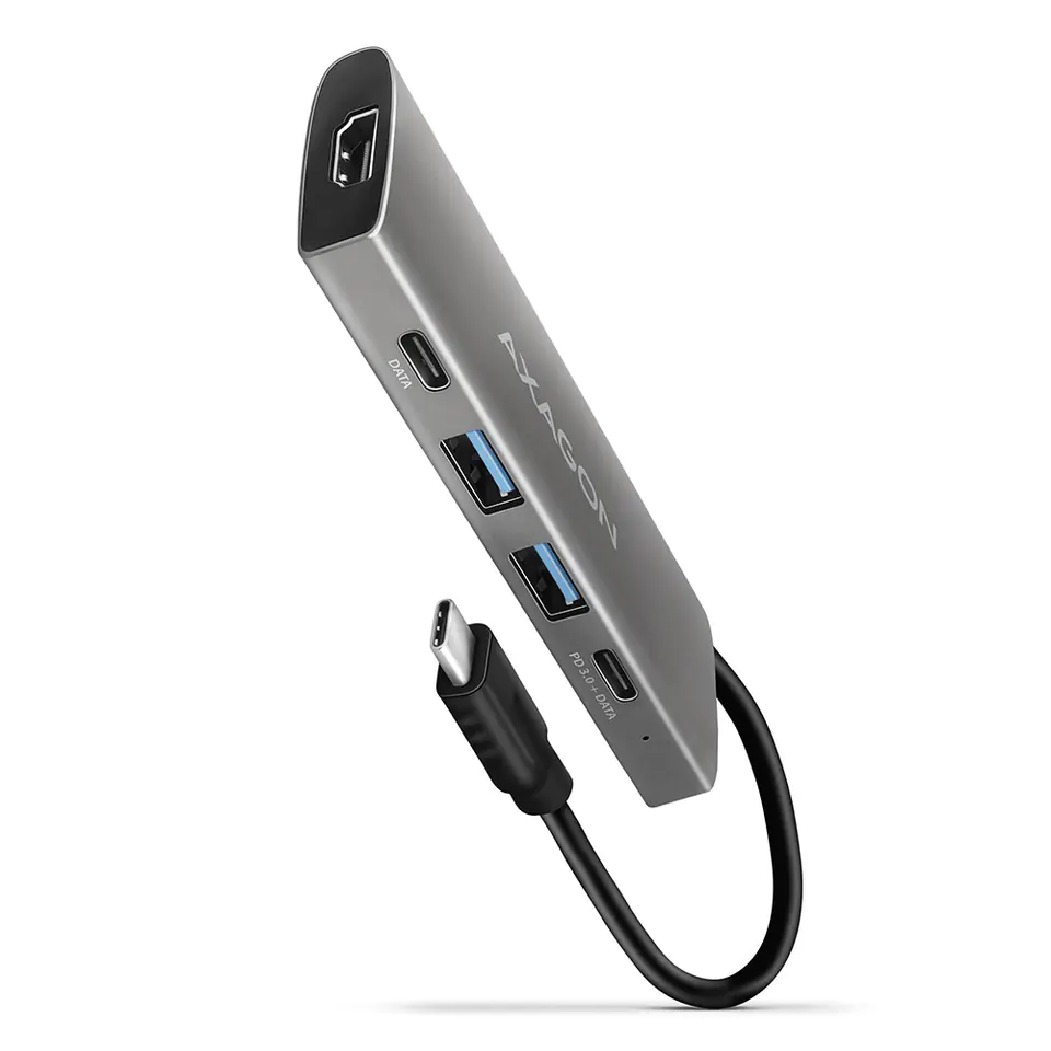 ⁨Wieloportowy hub HMC-5G2 2x USB-A + 2x USB-C + HDMI, USB-C 3.2 Gen 2 10Gbps, PD 60W, 13cm USB-C kabel⁩ w sklepie Wasserman.eu