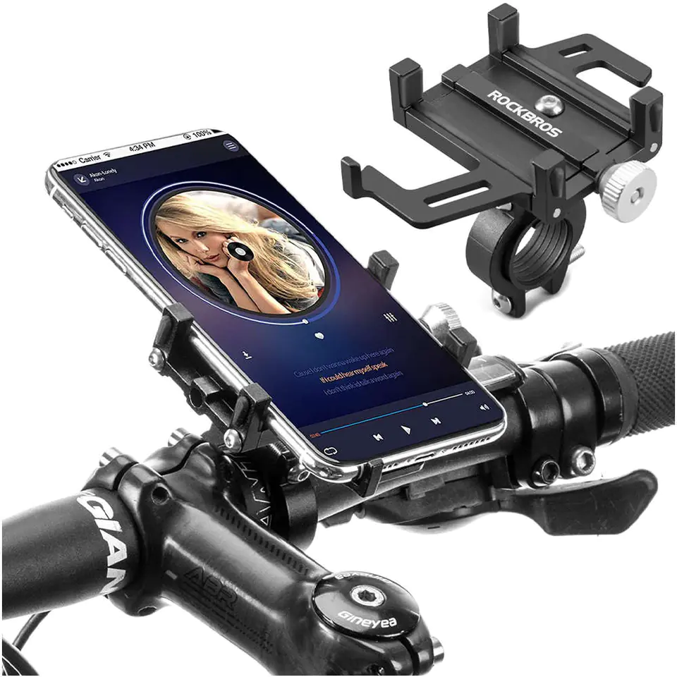 ⁨RockBros 699-BK Bike Bike Mount for Handlebar for Phone Black⁩ at Wasserman.eu