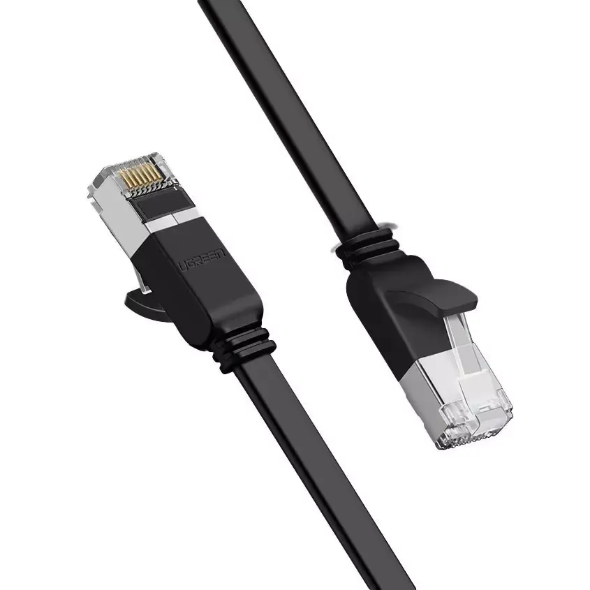 ⁨UGREEN Flat Network Cable with Metal Plugs, Ethernet RJ45, Cat.6, UTP, 5m (Black)⁩ at Wasserman.eu