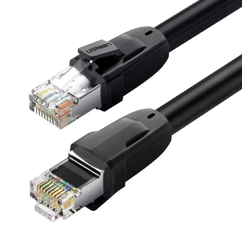 ⁨Kabel UGREEN przewód internetowy sieciowy Ethernet patchcord RJ45 Cat 8 T568B 2m czarny (70329)⁩ w sklepie Wasserman.eu