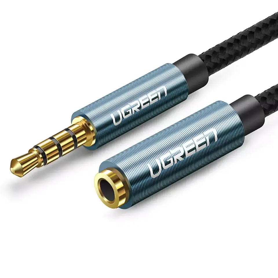 ⁨Kabel UGREEN adapter przedłużacz AUX mini jack 3,5 mm 2m niebieski (AV118)⁩ w sklepie Wasserman.eu