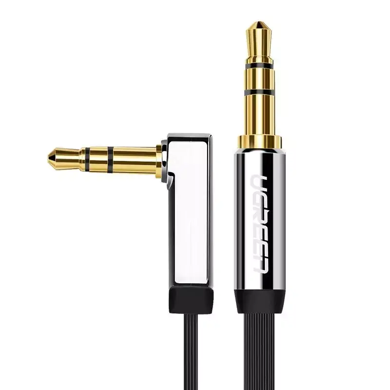 ⁨Płaski kabel UGREEN przewód audio AUX 3,5 mm mini jack 5m srebrny (10729)⁩ w sklepie Wasserman.eu