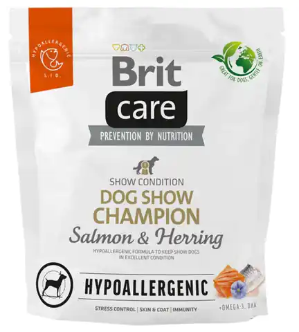 ⁨BRIT Care Hypoallergenic Adult Dog Show Champion Salmon & Herring - dry dog food - 1 kg⁩ at Wasserman.eu