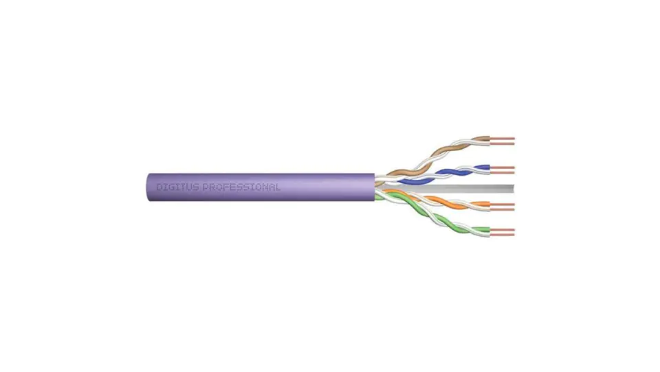 ⁨Kabel teleinformatyczny U/UTP kat.6 4x2xAWG23 LSOH drut fioletowy Dca DK-1614-VH-5 /500m/⁩ w sklepie Wasserman.eu