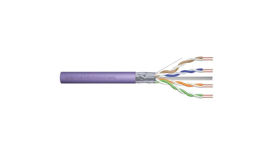 ⁨Kabel teleinformatyczny F/UTP kat.6 4x2xAWG23 LSOH drut fioletowy Dca DK-1624-VH-5 /500m/⁩ w sklepie Wasserman.eu