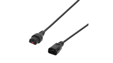 ⁨Power extension cable with IEC lock 3x1mm2 C14/C13 straight M/Ż 5m black IEC-PC1071⁩ at Wasserman.eu