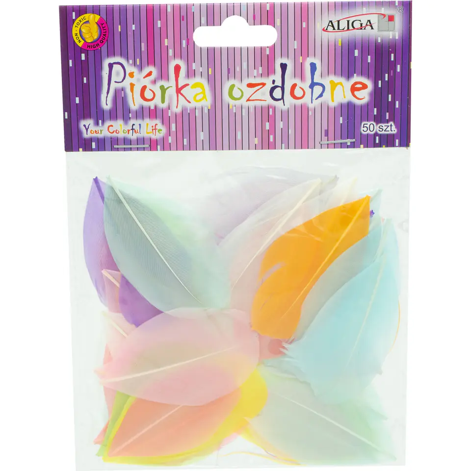 ⁨Piórka pastelowe mix 4-8 cm (50 szt.) P-3288 ALIGA⁩ w sklepie Wasserman.eu