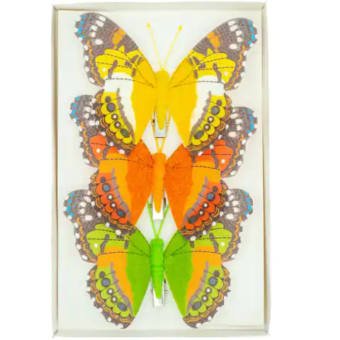 ⁨Motylki dekoracyjne z klipsem 12cm (3 szt.) MOD-6098 ALIGA⁩ w sklepie Wasserman.eu