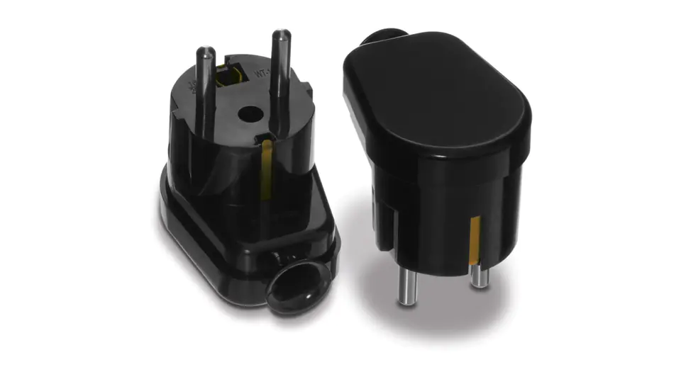 ⁨Uni-Schuko WT-16U black Angle Plug Montis MT018-C POLISH product 5841160 MT018-C⁩ at Wasserman.eu