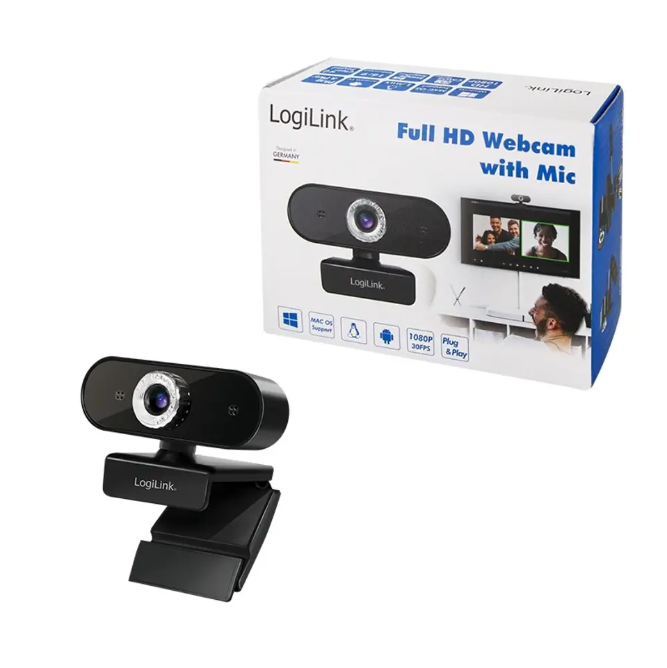 ⁨Kamera internetowa FULL HD z mikrofonem⁩ w sklepie Wasserman.eu