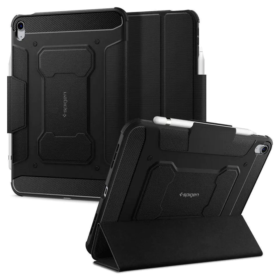 ⁨Etui IPAD 10.9 2022 Spigen Rugged Armor "Pro" czarne⁩ w sklepie Wasserman.eu